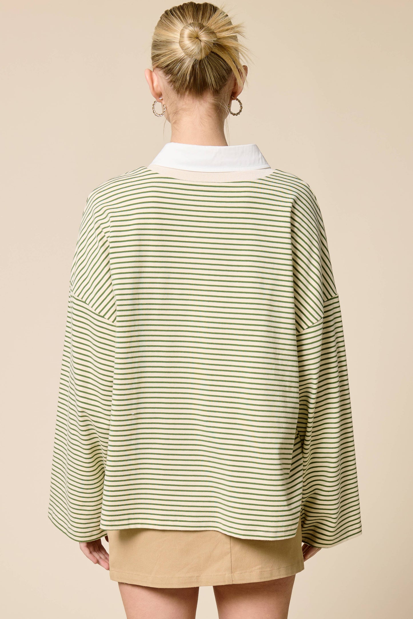 Striped Oversized Long Sleeve Top