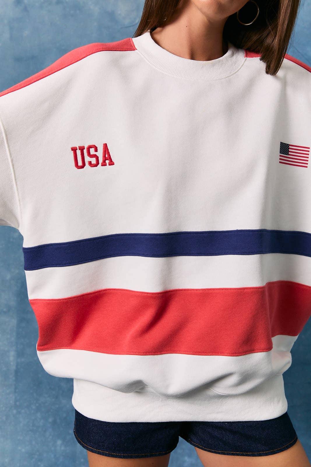 USA Vintage Colorblock Sweatshirt