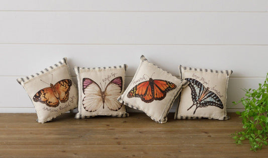 Mini Watercolor Butterfly Pillows – 8” x 8”