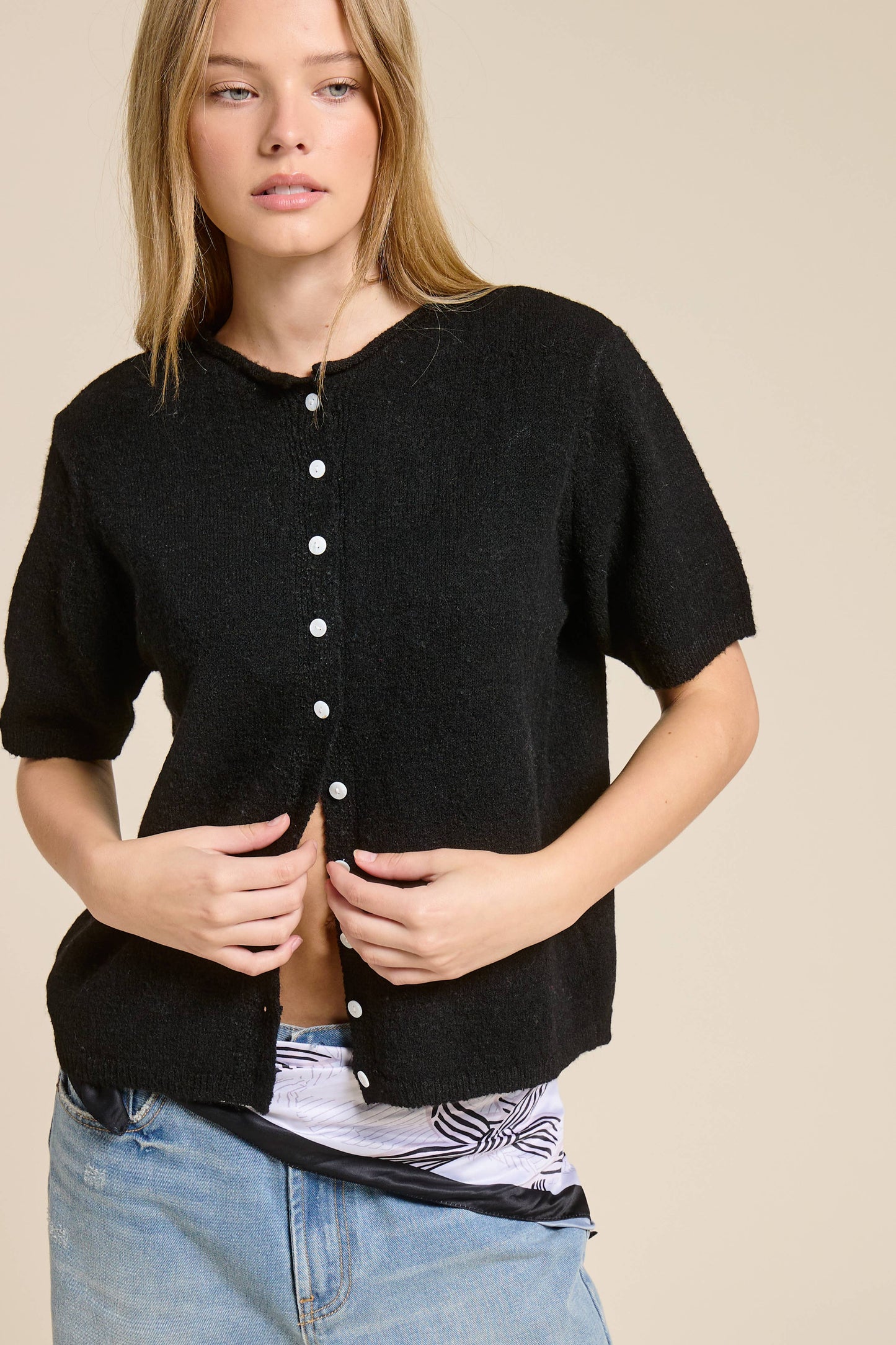 Short Sleeve Button Down Muse Cardigan