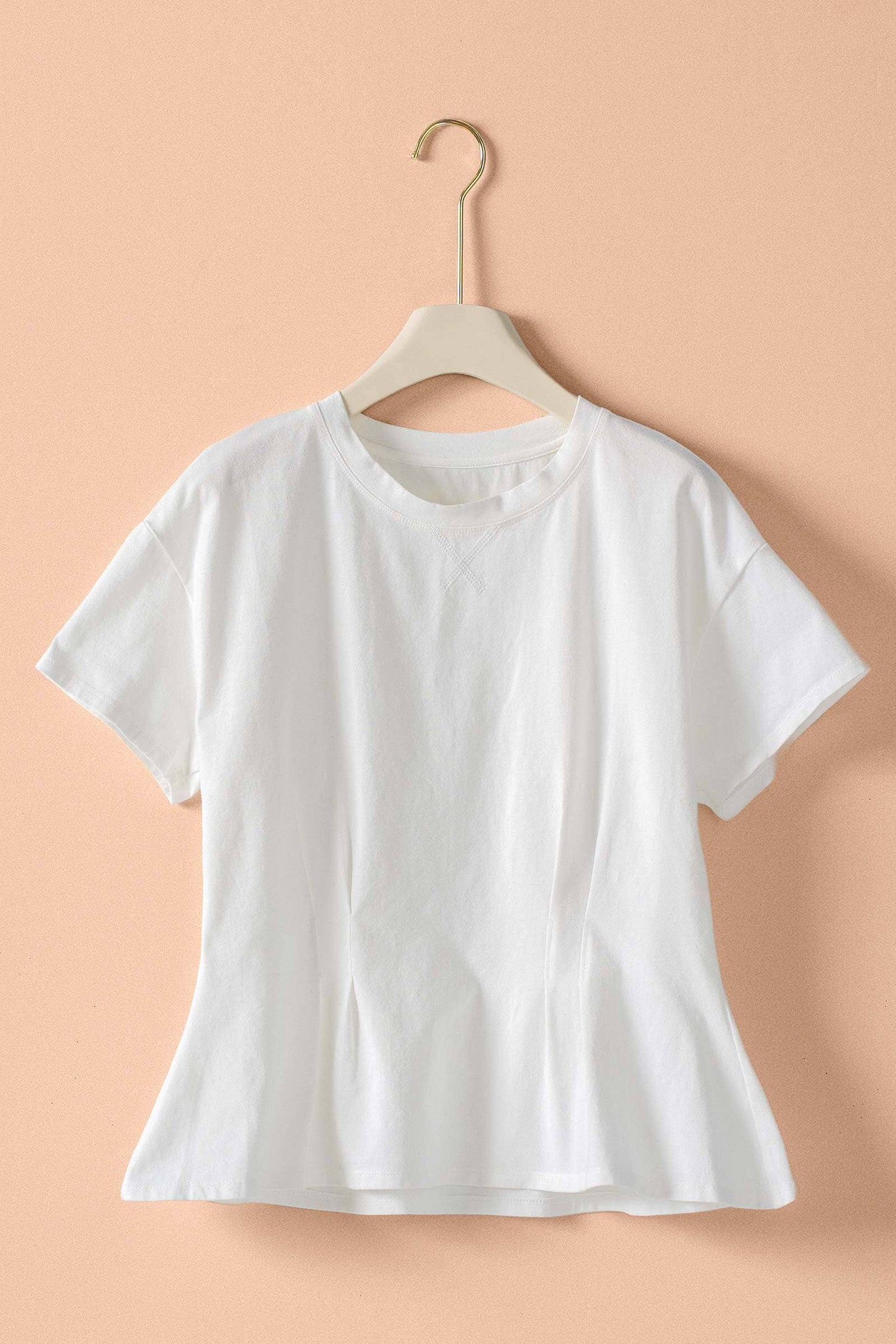 Pleated Waist Cotton Spandex Everyday Tee