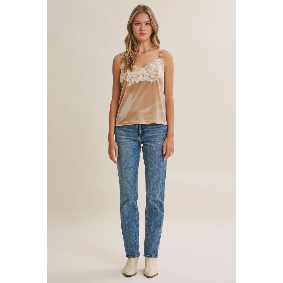 Eyelash Lace Velvet Cami