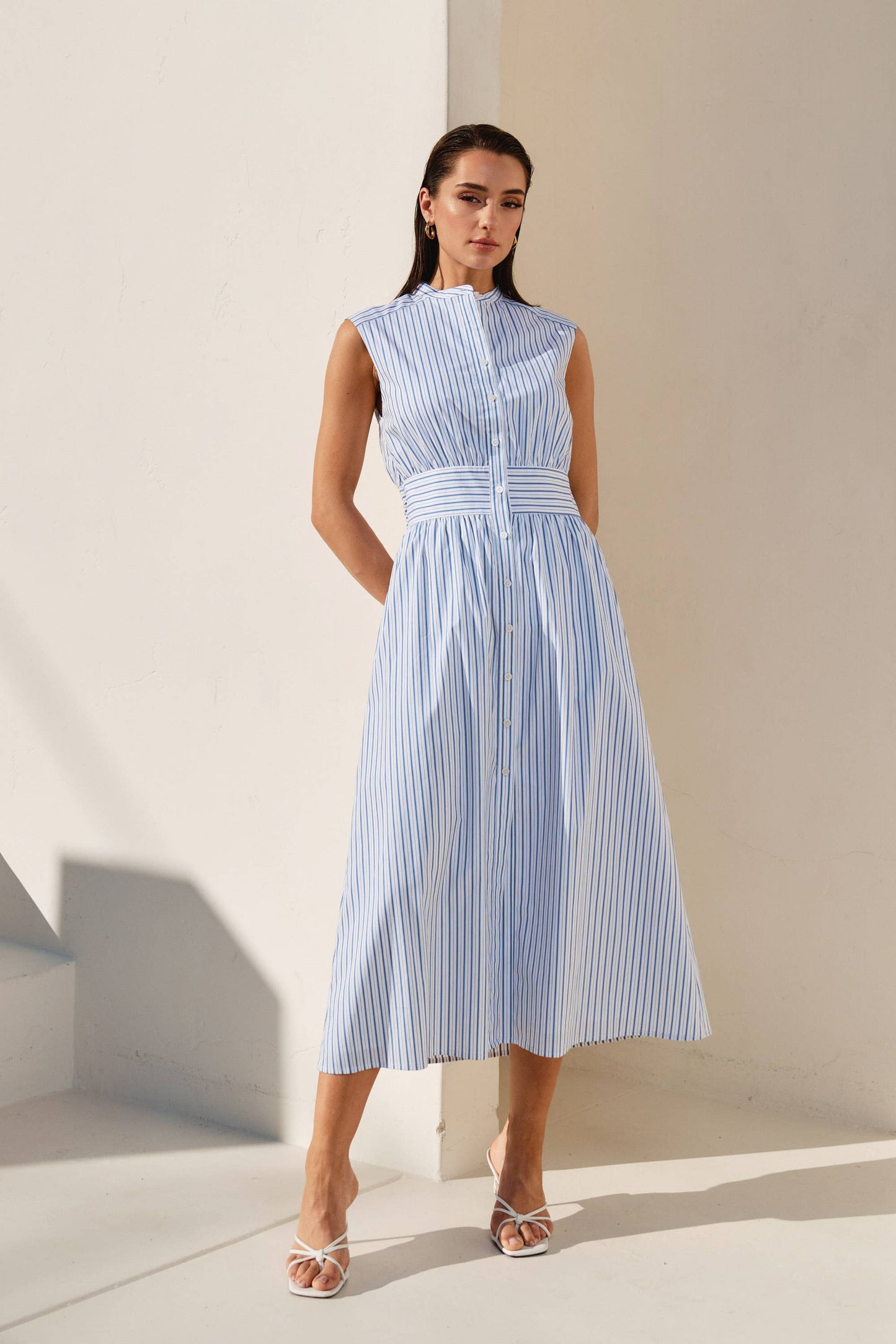 Nautical Striped Maxi Dress