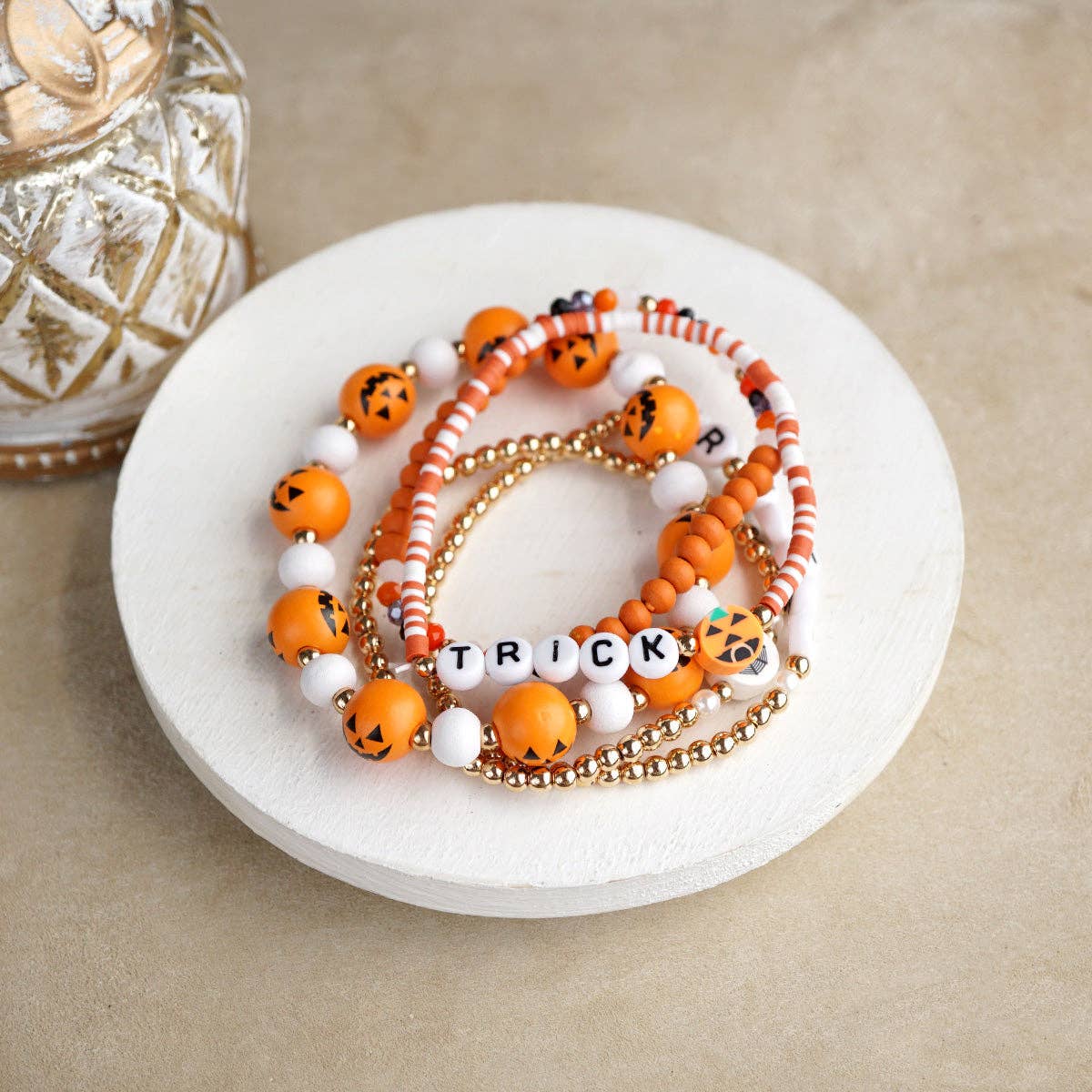 Halloween Beaded Bracelet Stack