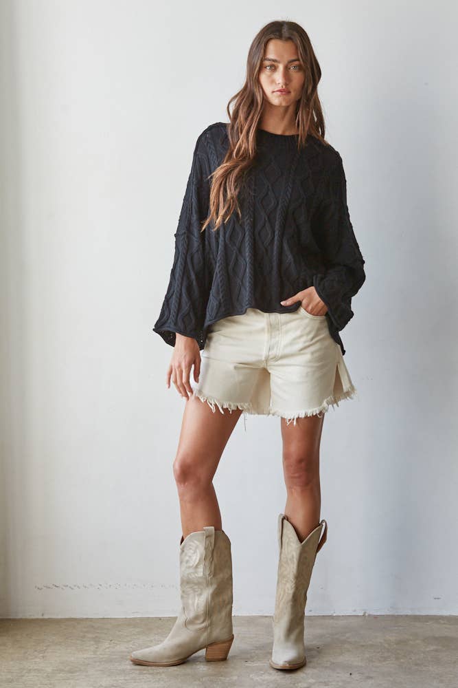 100% Cotton Cable Knit Sweater