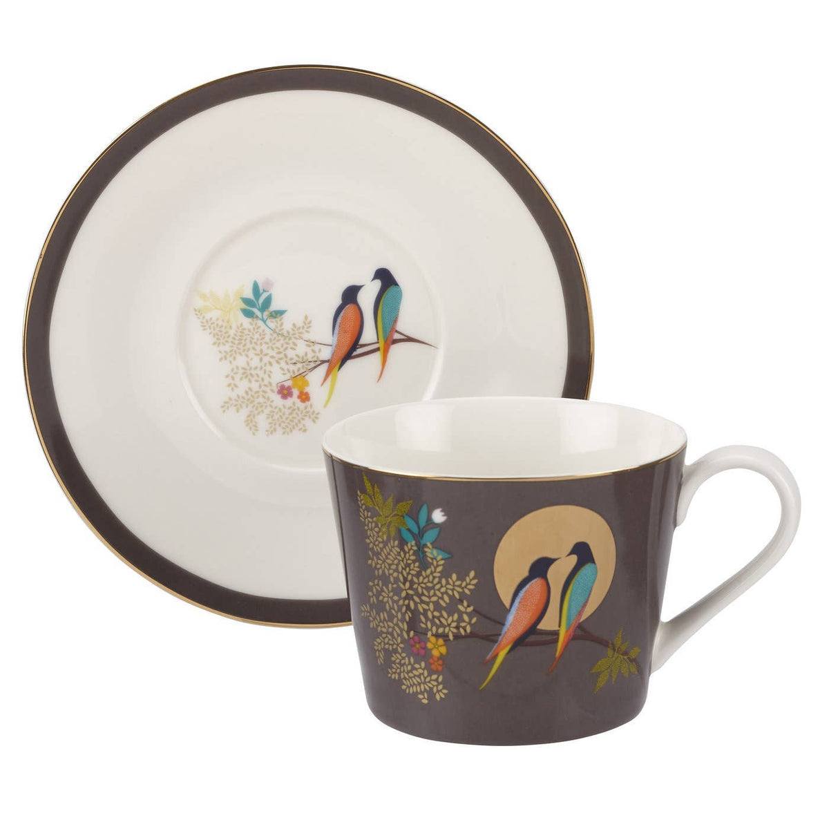 Chelsea Collection Tea Cup & Saucer - Dark Grey