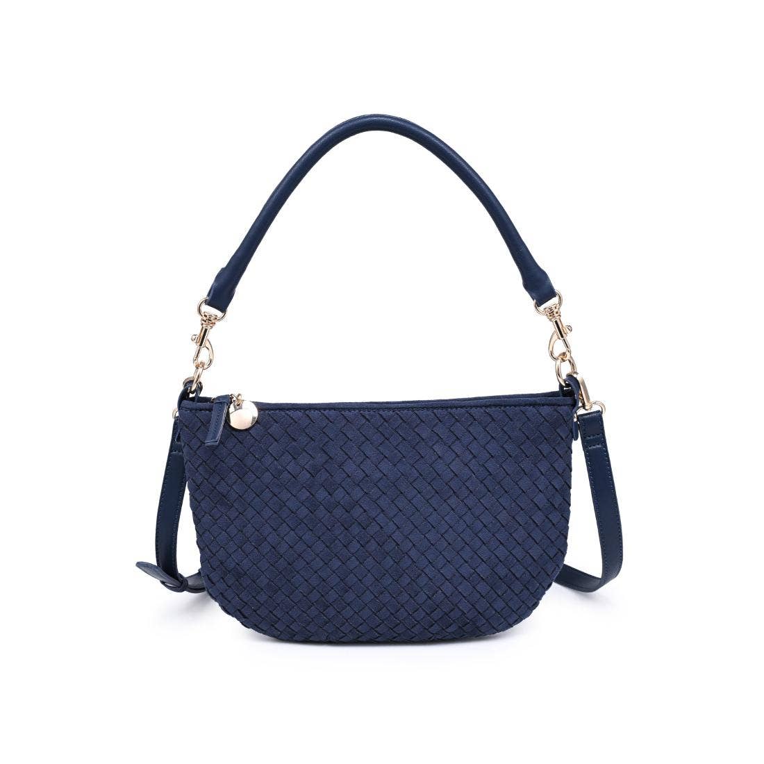 Woven Faux Suede Hobo/Crossbody Bag