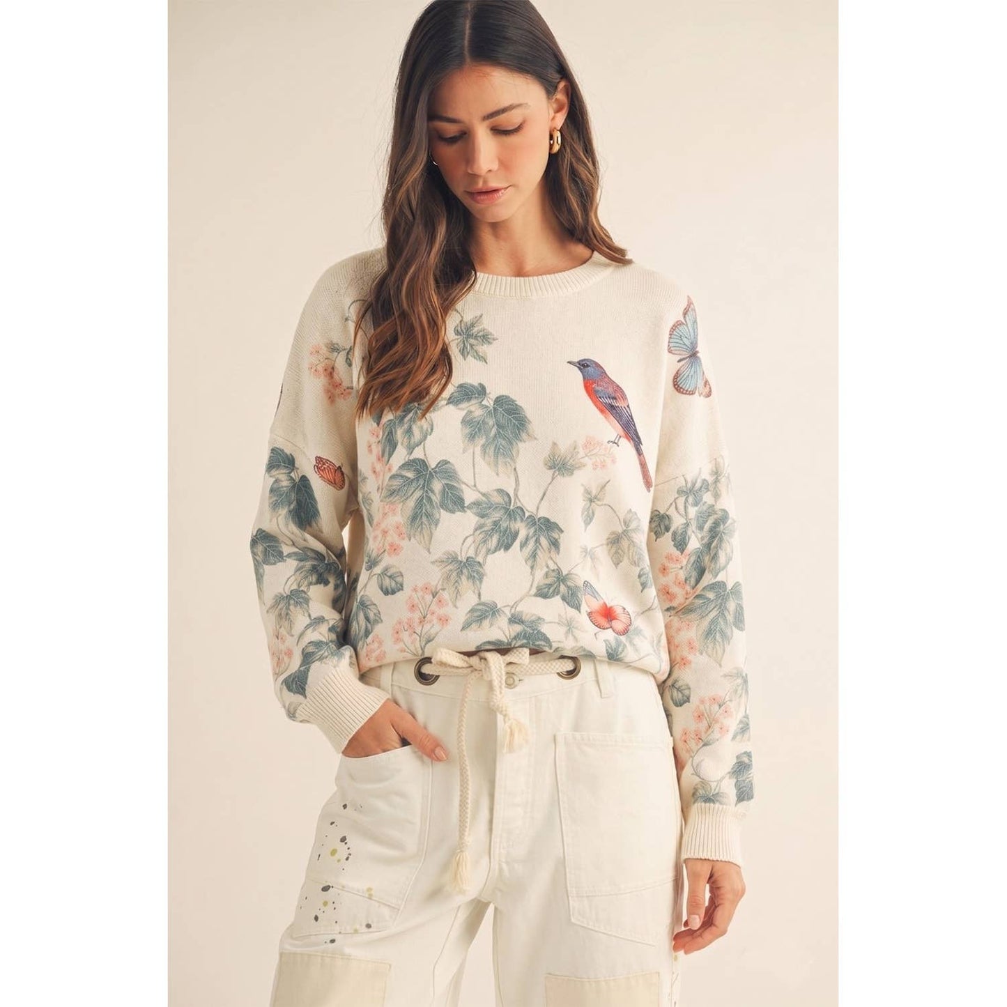 Poetic Woodland Flight Flora Knit Pullover