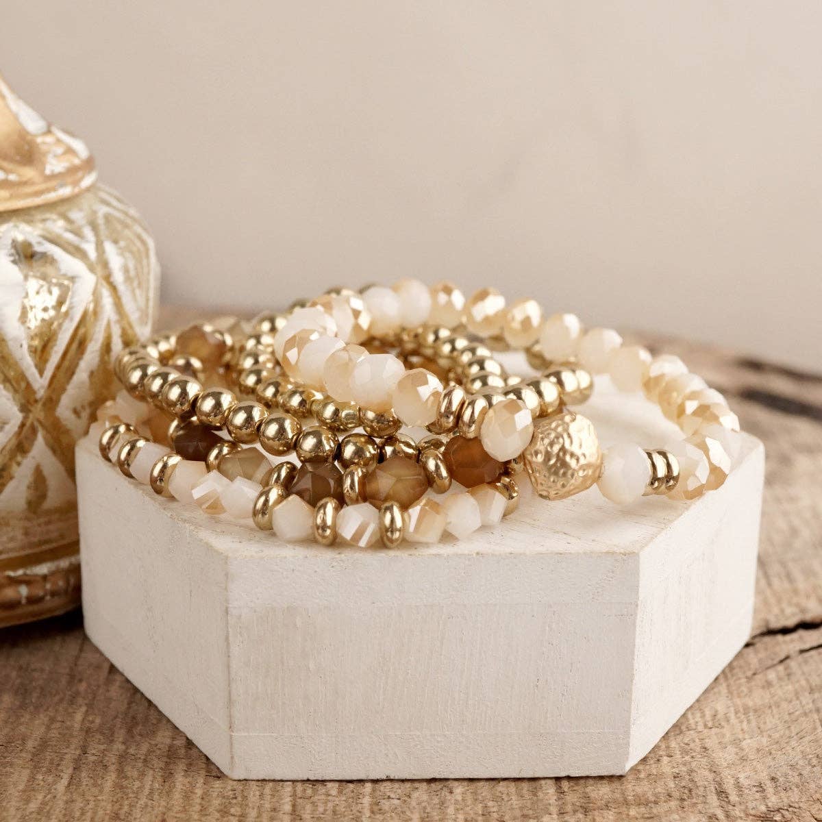 Golden Burgundy Bracelet Stack