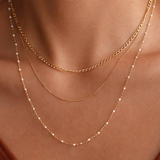 18K Gold Plated Waterproof Stainless Chain Necklace