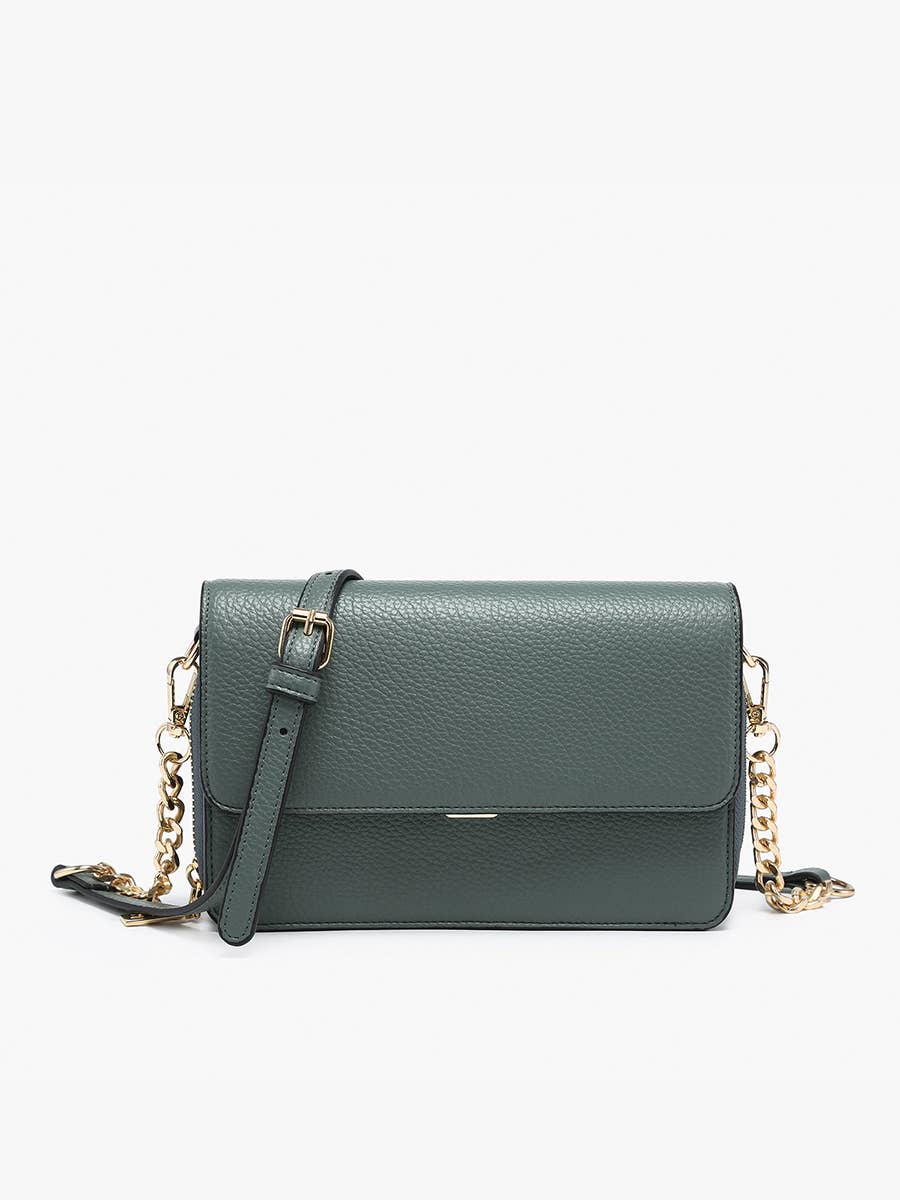 Lauryn Flapover Crossbody w/ Chain Strap