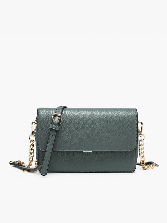 Lauryn Flapover Crossbody w/ Chain Strap