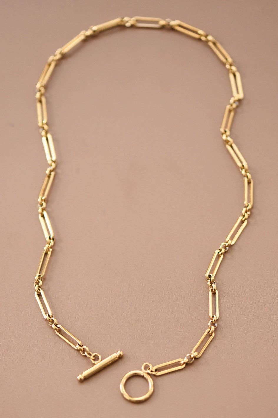 18K Gold Plated Waterproof Paperclip-Style Chain Necklace
