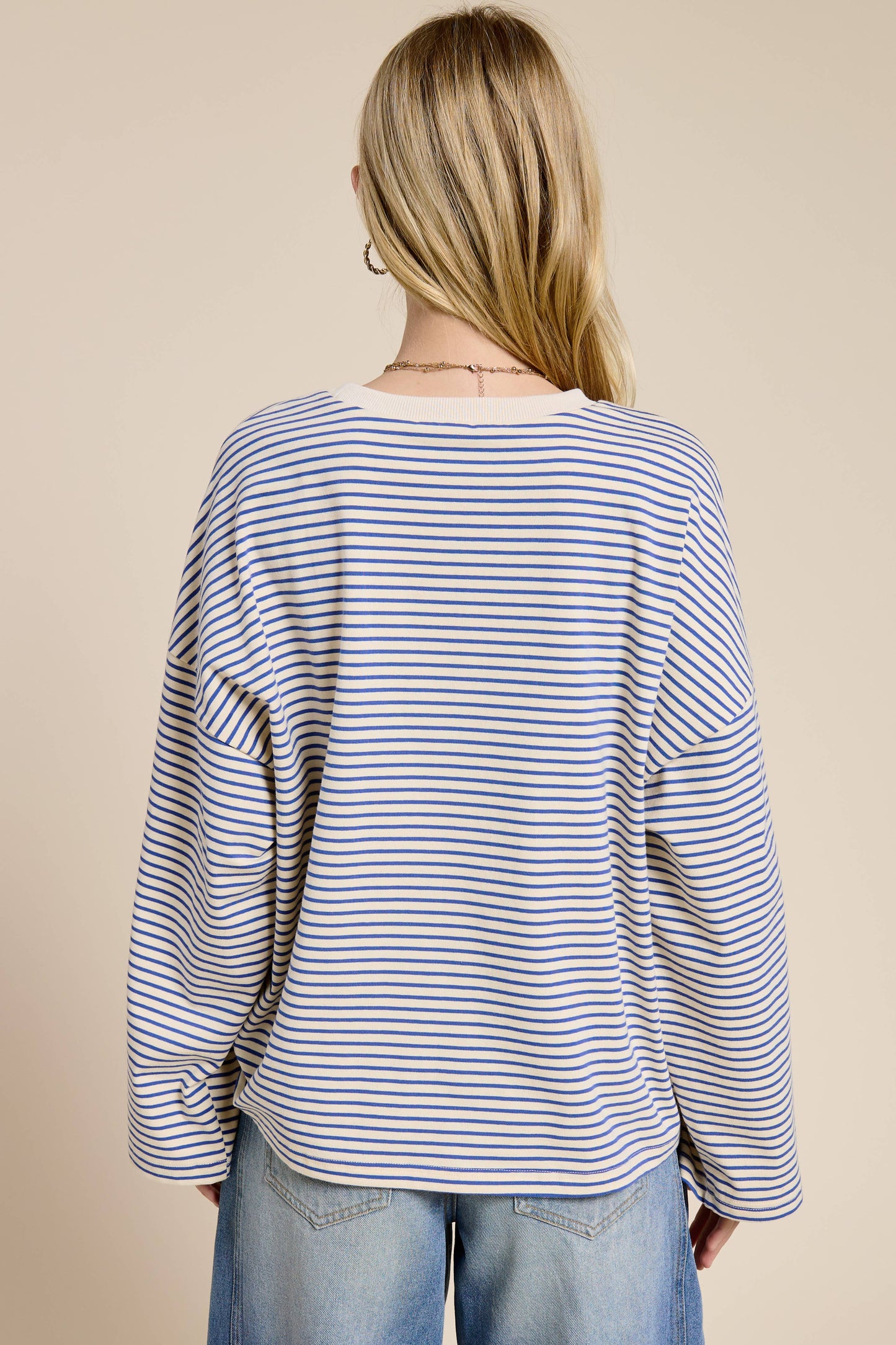 Striped Oversized Long Sleeve Top
