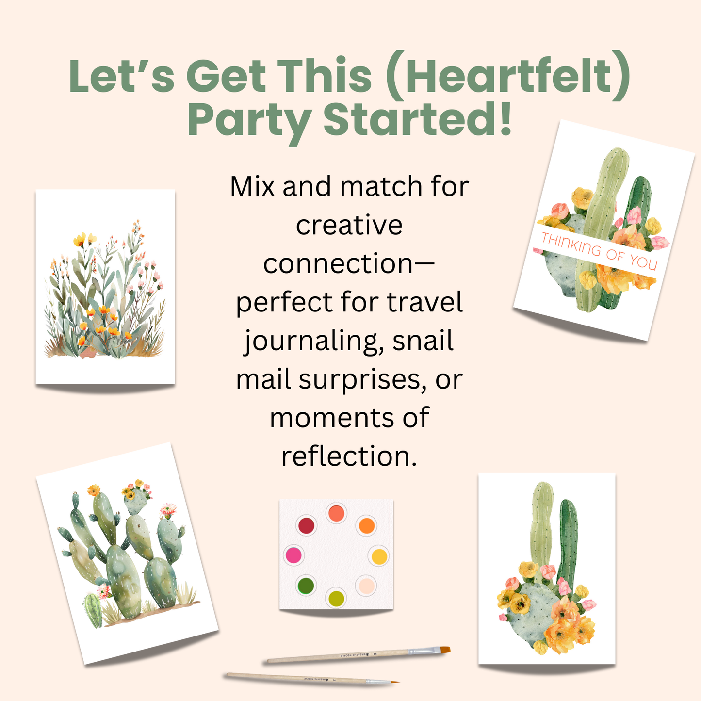Happy Fruits All in One Watercolor Postcard Kit for Kids