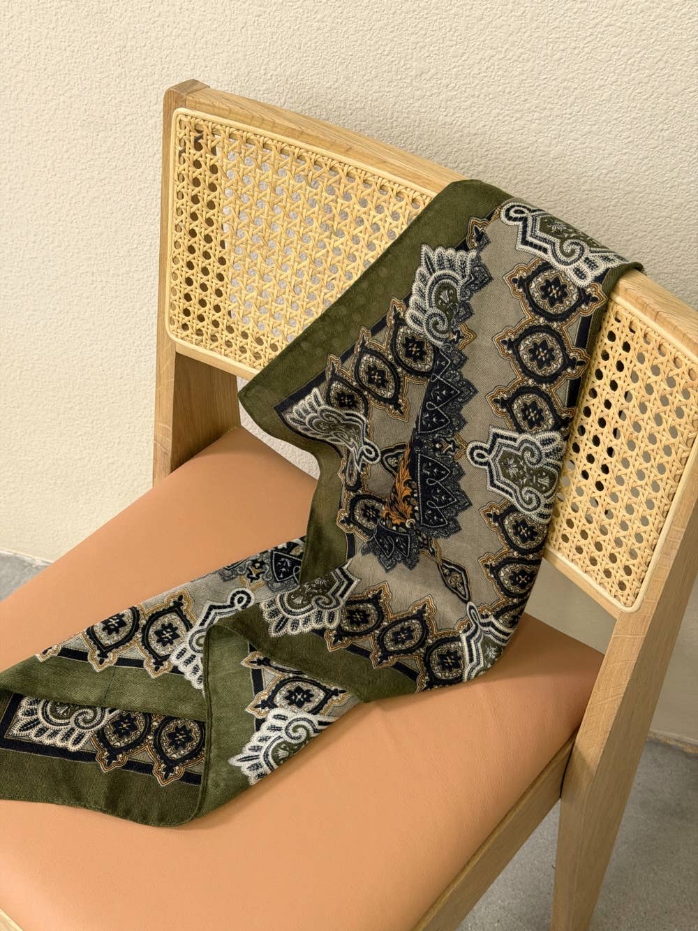 Ornate Olive Square Scarf