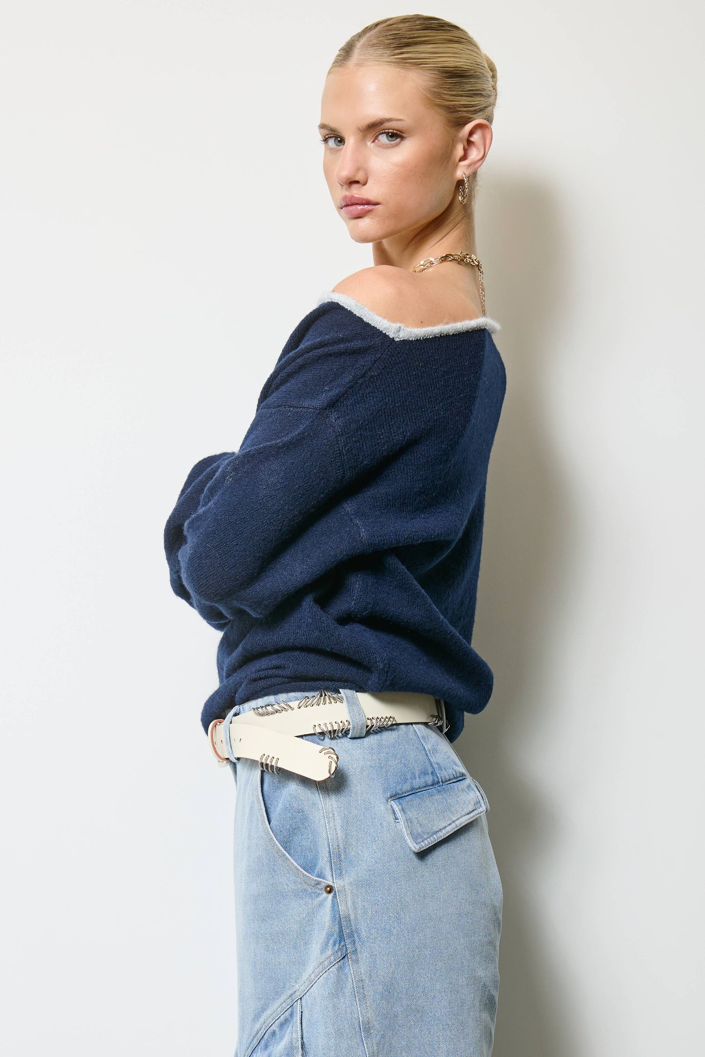 Dolman Off Shoulder Knit Sweater