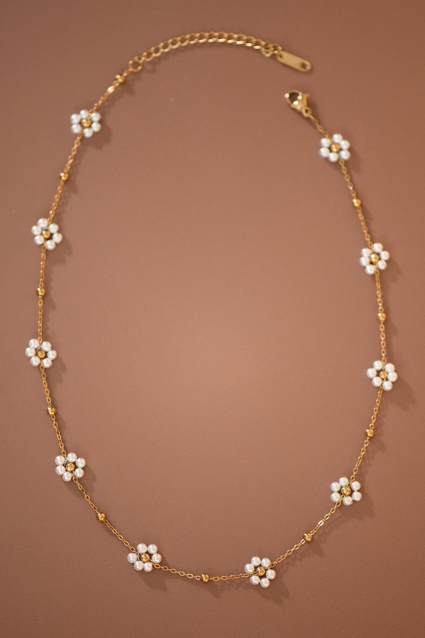 18K Gold Plated Waterproof Pretty Flowers Necklace