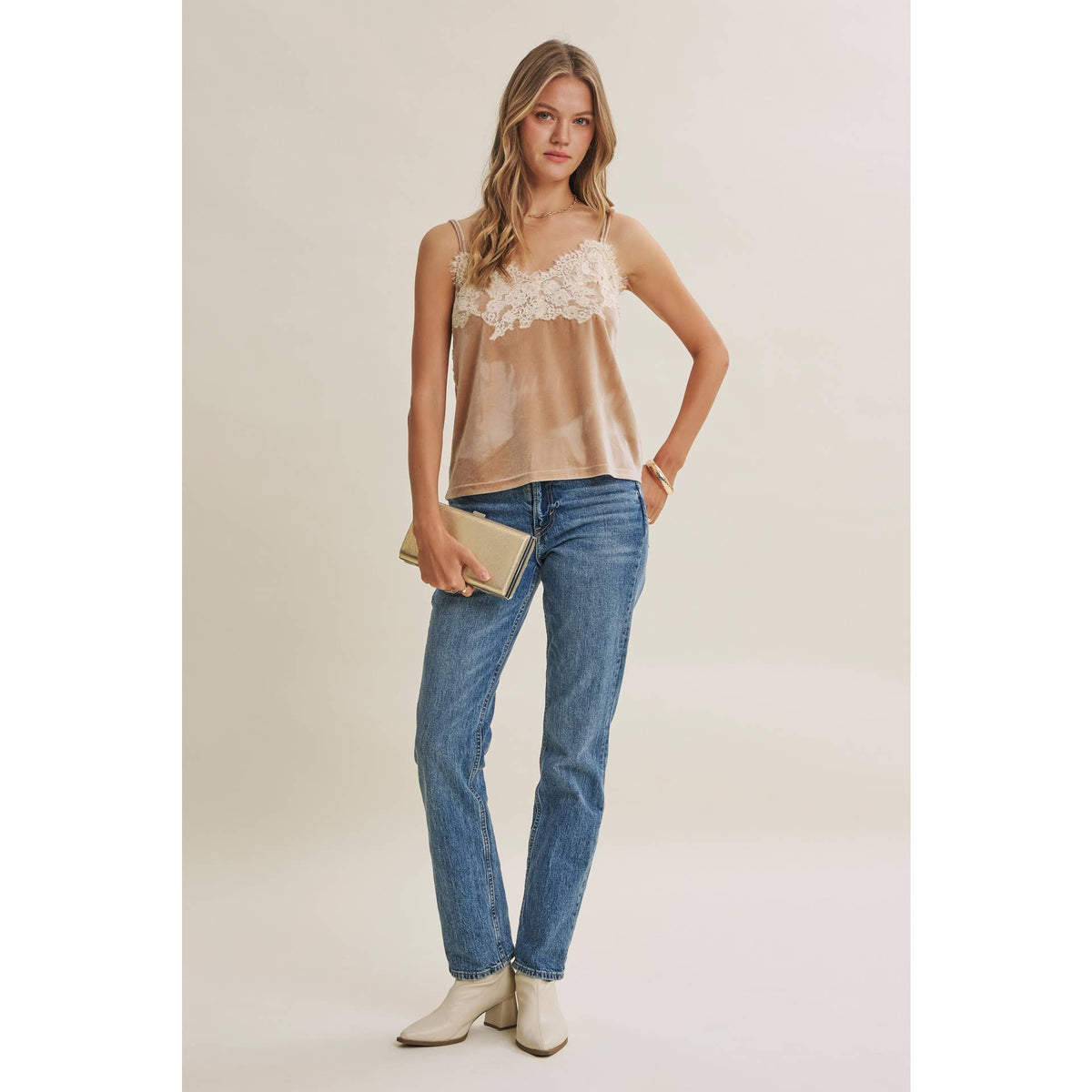 Eyelash Lace Velvet Cami