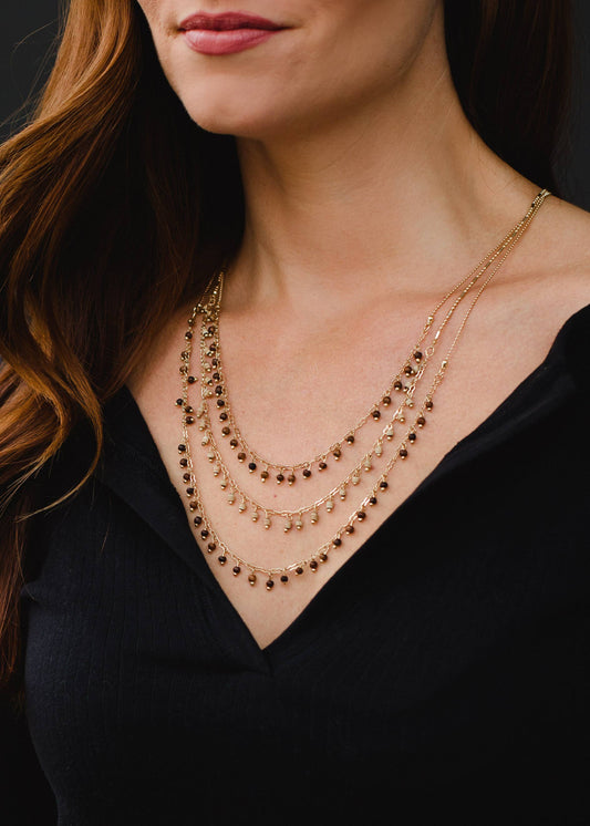 Golden Hour Triple Layer Necklace
