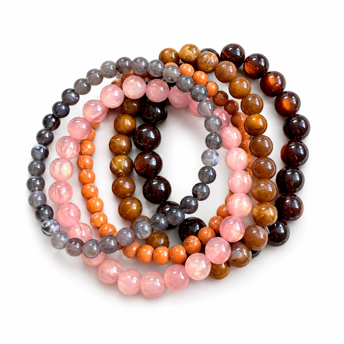 Acrylic Beaded Bracelet Set – Fall Canyon Mix