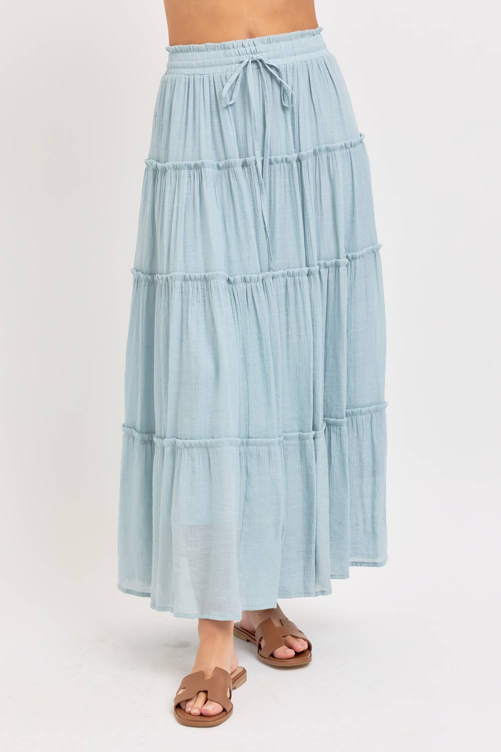 Flowy Tiered Boho Maxi Skirt