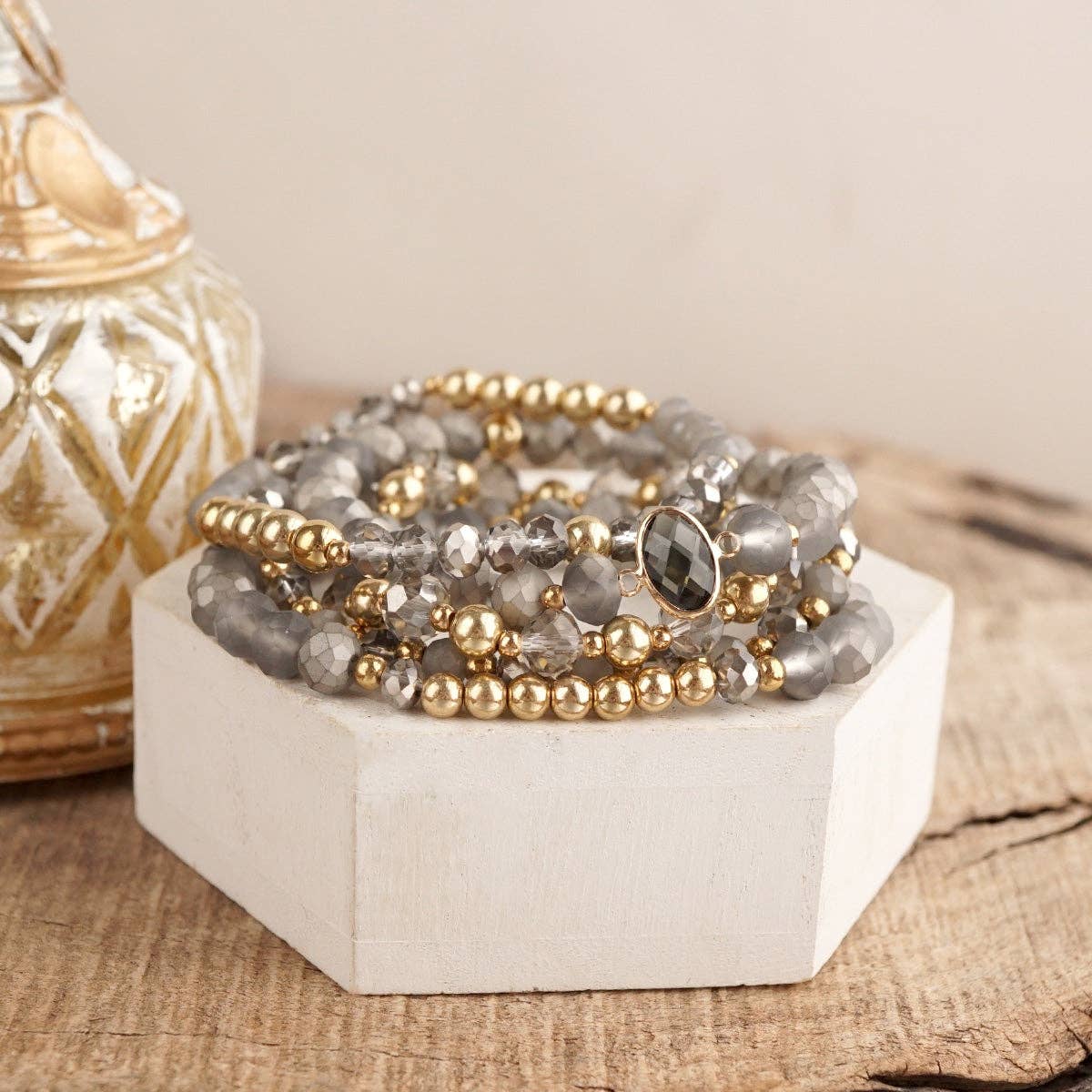 Golden Burgundy Bracelet Stack