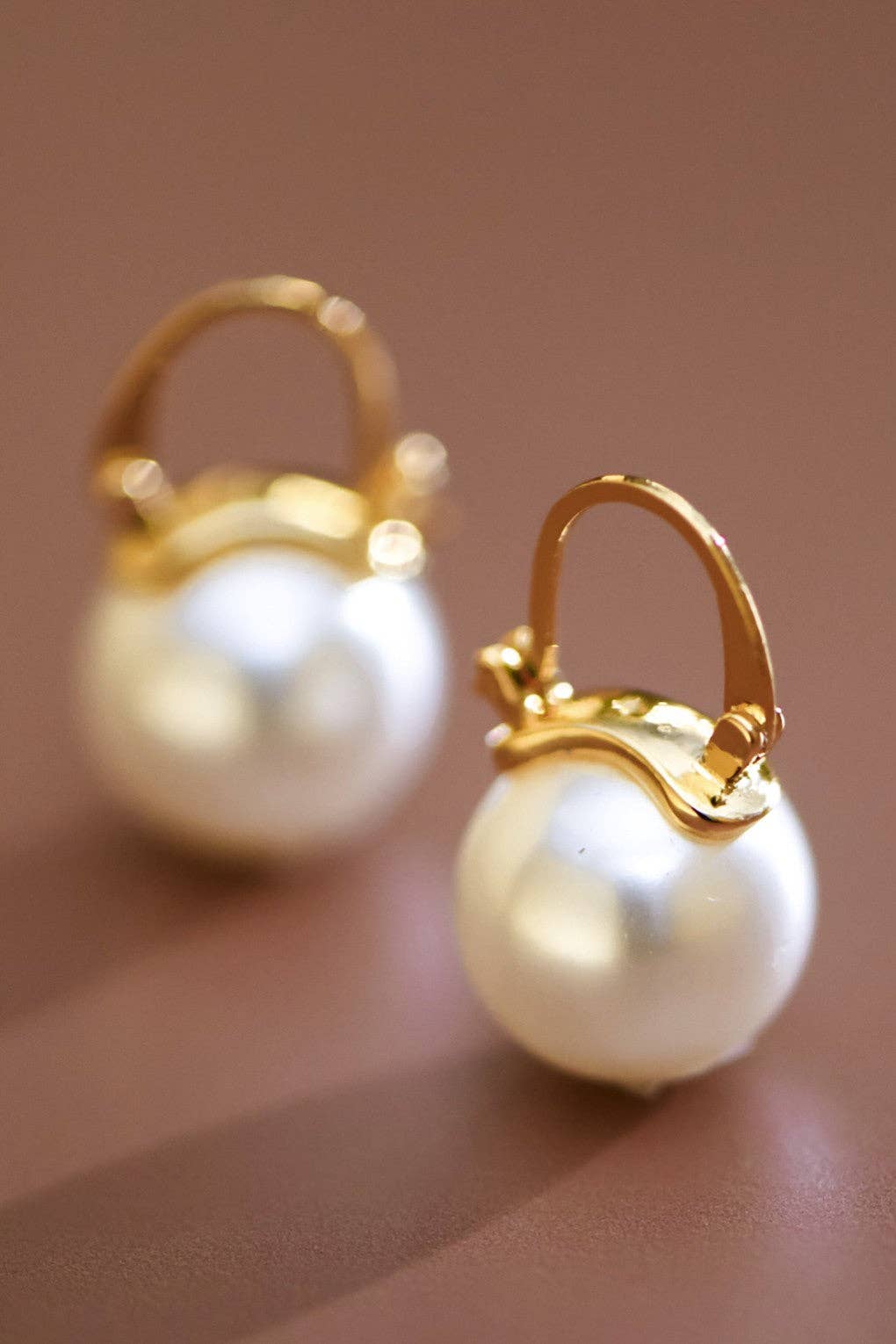 18K Gold plated Stainless Steel Pearl Drop Earrings