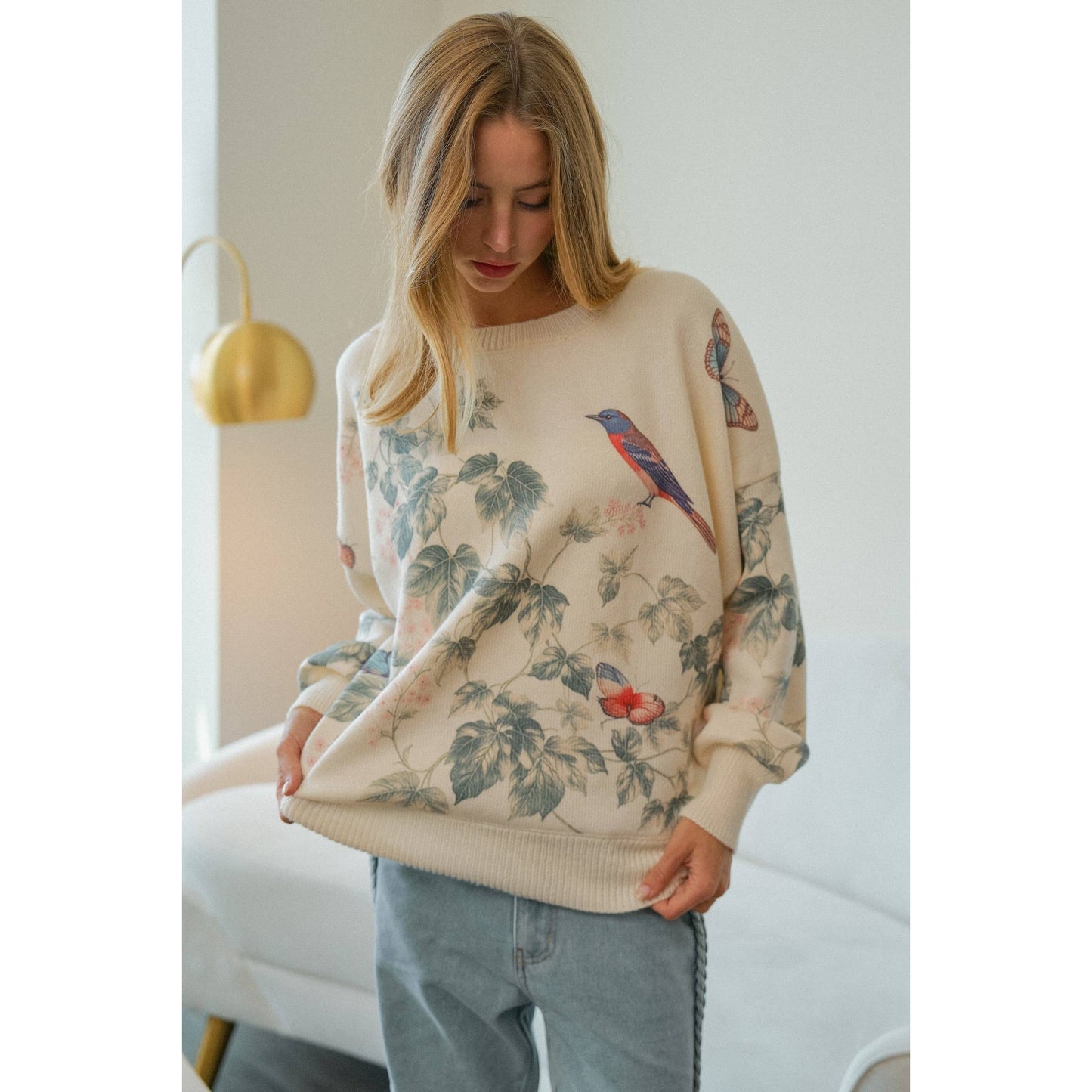 Poetic Woodland Flight Flora Knit Pullover