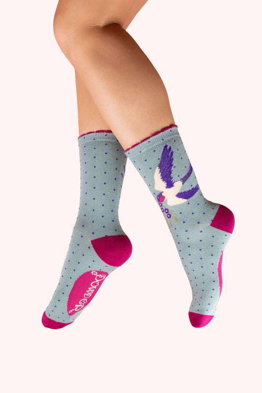 Women's Ankle Socks - Swooping Swallow